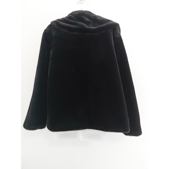 Kensie Women's Reversible Plush Jacket Faux Fur Teddy Coat Size Large Cozy Boxy - Picture 4 of 8